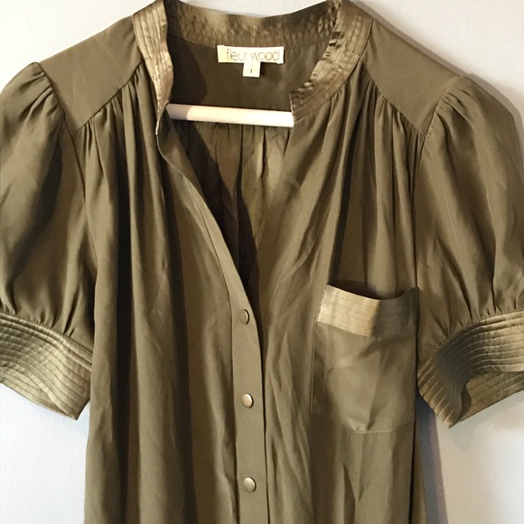 Fleur Wood 100% silk green romper size 1 - Picture 2 of 8